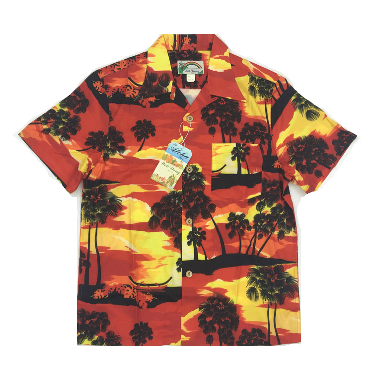 Bob Dong Sunset/Evening Light Aloha Hawaii Hawaiian Short Sleeve Shirt Men's Youth Retro Floral Shirt Bob Dong Sunset/Evening Light Aloha Hawaii Hawaiian Short Sleeve Shirt Men's Youth Retro Floral Shirt