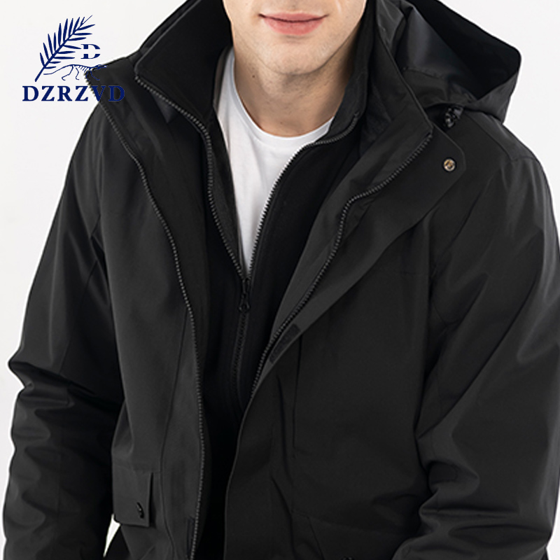 German jacket men's three-in-one two-piece thickened plus velvet large size outdoor mountaineering suit windproof and waterproof winter