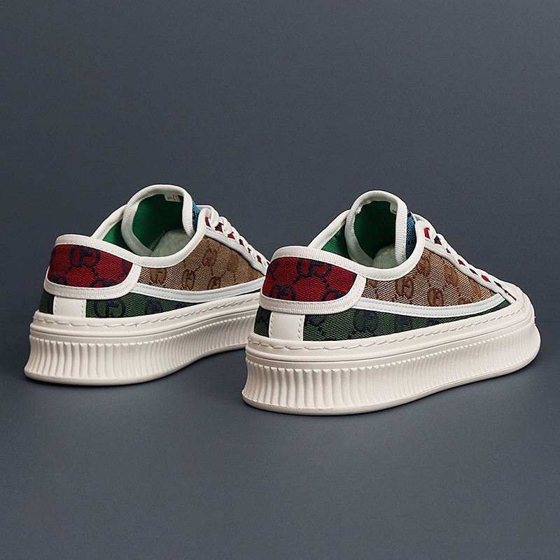 European Station men's shoes Summer Tide Cards Biscuit Shoes Thick Bottom Personality Printed Fashion Casual Shoes 100 hitch a little crowdmusic foe 