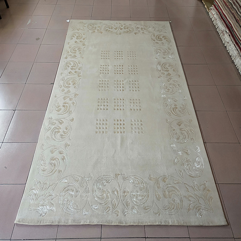 Limited pure hand knotted true silk cashmere modern minimalist light lavish living room Bedroom Book room Bedside Blanket collection