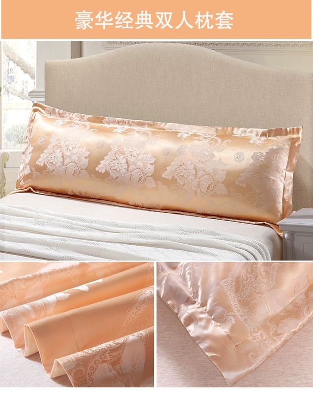 Full cotton satin jacquard đôi dài gối 1,2 cotton cưới đỏ 1,5 cặp gối gói 1,8 m gối cho bé