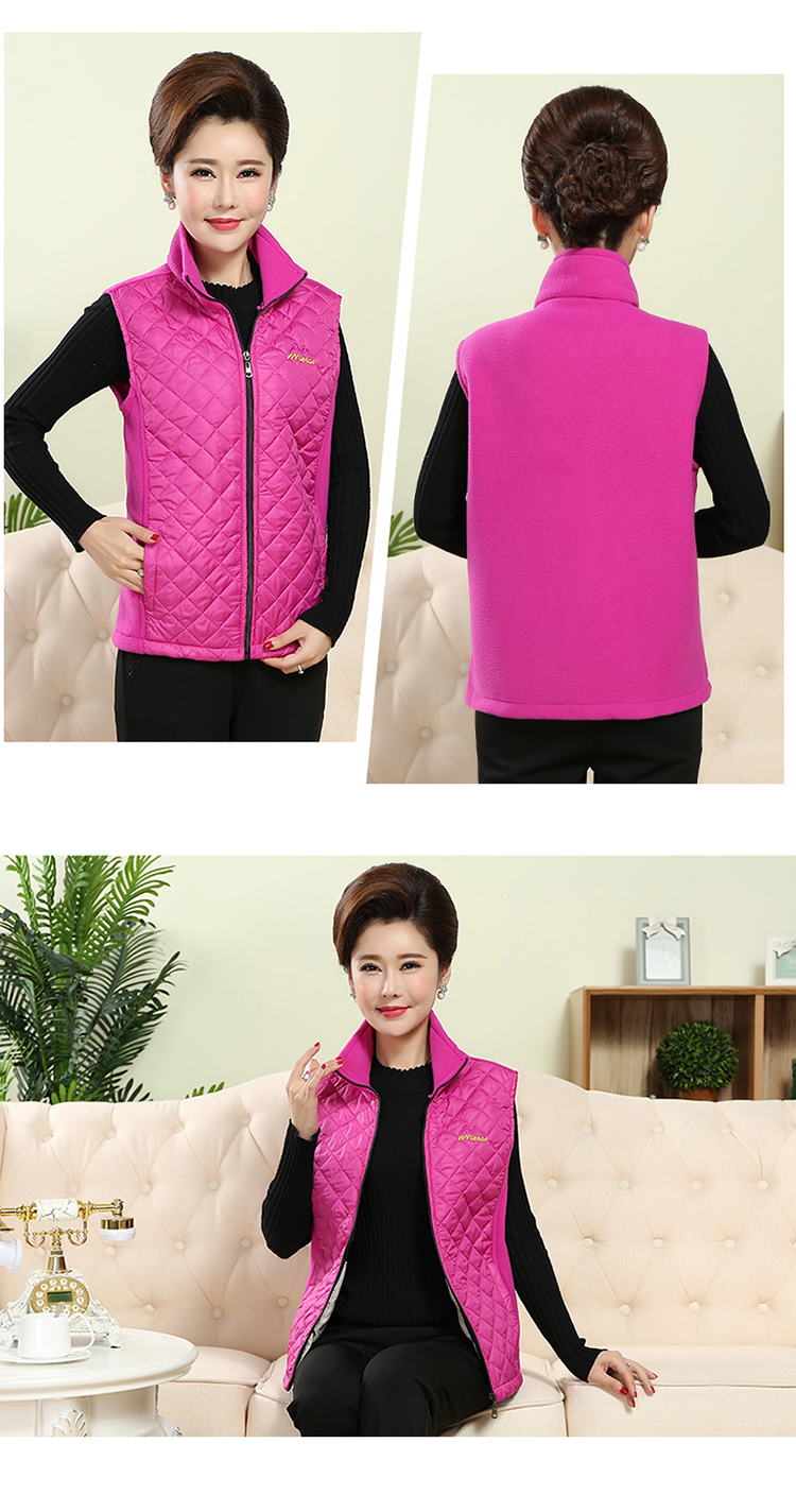 Phụ nữ trung niên kích thước lớn vest lông cừu mới mẹ béo mùa thu và mùa đông bắt áo khoác lông cừu ấm vest áo công sở nữ