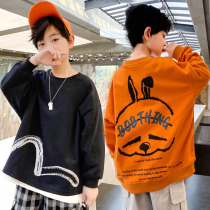Boys sweatshirt 2022 Spring new foreign air CUHK Boy Boy Han version of pure cotton with undershirt great child hip hop craze