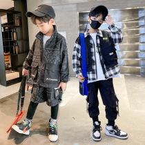 Boys spring clothing suit 2022 new Korean version of the Korean version of the ocean qi Spring and autumn net red tooling hip-hop craze cool