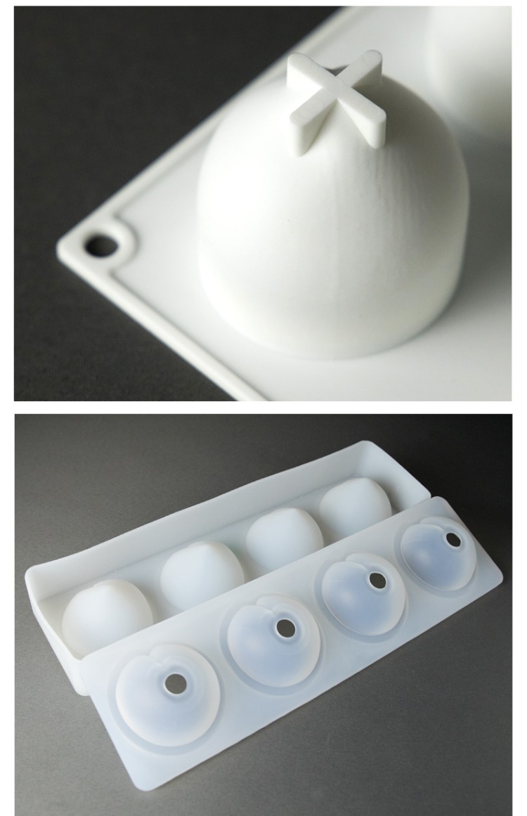 AiChef 4 thậm chí 8 quả đào khuôn silicon Xiantao Shou đào đào Pháp mousse West Point dụng cụ làm bánh - Tự làm khuôn nướng khuôn làm kẹo dẻo