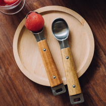 Tree stainless-steel digger creative ice cream ice-cream Watermelon Spoon Wood Handle Digger Fruit Fetch the Flesh God