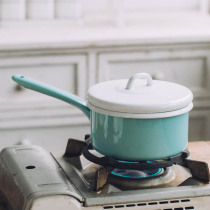 Tree Enamel Morandi Double Ear Enamel Pan Home Cooking Porridge Small Soup Pan Day Type Saucepan Gas Induction Cookpan Cooking Pot