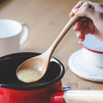 Tree can Japanese beech wood small soup spoon household long handle soup porridge spoon wooden spoon ramen spoon small wooden spoon
