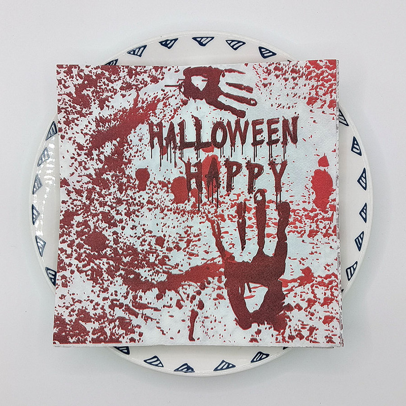 Pomparty Halloween Horror Blood Handprint Napkins 2-Ply 20 Sheets Party Decoration Disposable Napkins Pomparty Halloween Horror Blood Handprint Napkins 2-Ply 20 Sheets Party Decoration Disposable Napkins