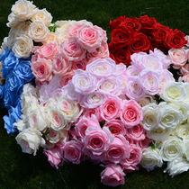 European simulation rose high-grade bouquet of roses fake flowers Big rose head Wedding simulation flower decoration flower wall