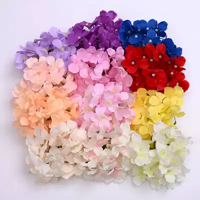 Fake Hydrangea with Rod Wedding Hotel Decoration Simulation Flower Silk Flower Eternal Flower Hydrangea Head Silk Hydrangea