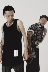 Xu hướng đường phố SQUD cũ phá cách hem đáy quần cotton màu rắn nam và nữ cơ sở vest dài - Áo vest cotton Áo vest cotton