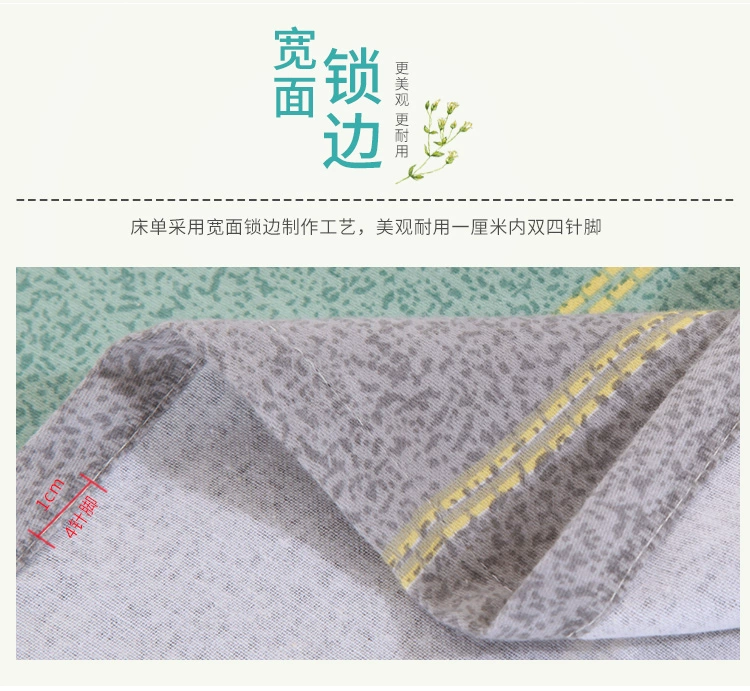 Bông chà nhám dày một mảnh vải twill cotton đơn nữ ký túc xá đôi 1,5 mét 1,8m2.0