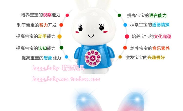 Bé kể chuyện máy giáo dục sớm máy nhỏ thỏ trắng bé thông minh MP3 có thể sạc lại tải nhạc đồ chơi shop đồ chơi công nghệ cho bé