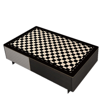 Checkerboard leather coffee table mat high-end waterproof oil-proof wash-proof and anti-scalding dining table rectangular tablecloth 2024 new style