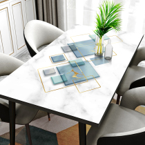 Q Bomb Silicone Table Mat Nordic Wind Marble Table Cloth Waterproof Anti-Oil Wash-Proof Tea Table Light Luxury high level