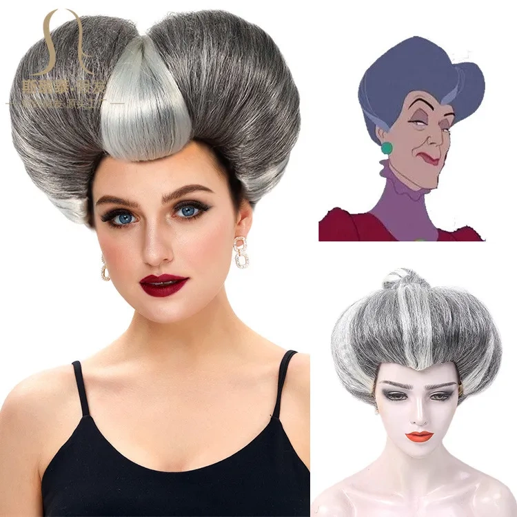 Cinderella Evil Mother Evilstepmother Amazon New Halloween High Temperature Silk Wig Set Wig