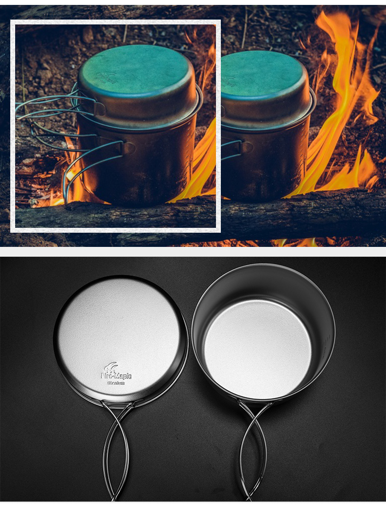 Fire Maple Snow Titanium Series 12345 Titanium Pot Ultra Light Cắm trại ngoài trời 3-4 người Bộ dụng cụ nấu ăn ngoài trời - Bếp lò / bộ đồ ăn / đồ nướng dã ngoại bếp ga nhỏ