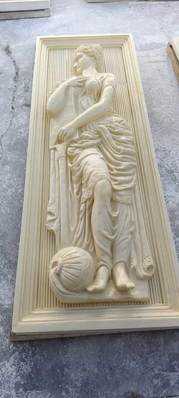 European-style sandstone relief glass steel sculpture bathing map hotel outdoor garden landscape background wall manufacturers can customize