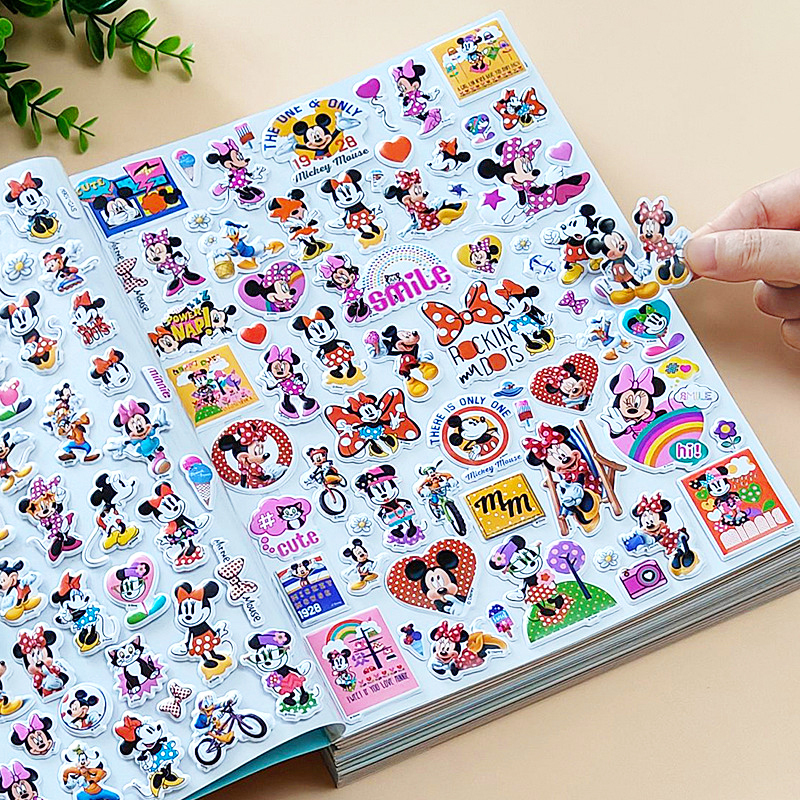 Mickey Stickers for Girls, Children's Bubble Stickers, Kindergarten Kids Reward Stickers, Boys' Minnie and Mickey Mouse Toys