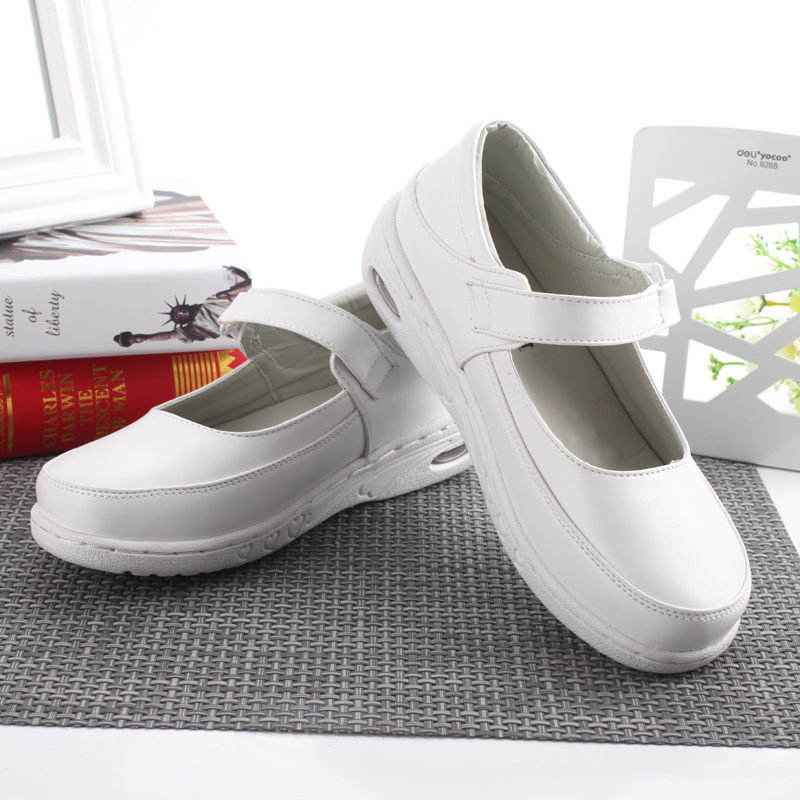 Taiwan Muilai White Air-Cushion Nurse Shoes, Maternity Shoes, Summer Sandals, Genuine Leather Women's Shoes  1903