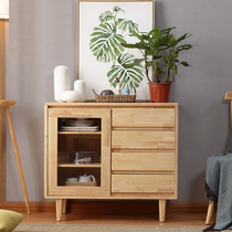 CASAMIA Nordic solid wood high dining side cabinet Modern household oak locker kitchen cabinet storage locker