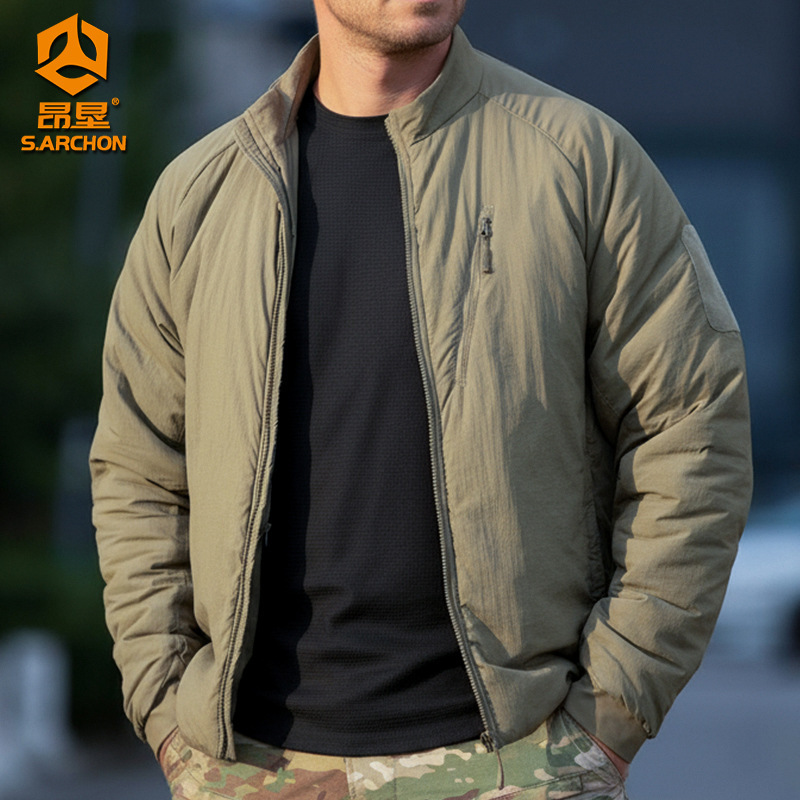 Men's Cotton Jacket, Outdoor Hunting Dog Tactical Warm Stand-Up Collar Thickened Coat, Wear-Resistant, Windproof, Cold-Resistant Cotton Clothing