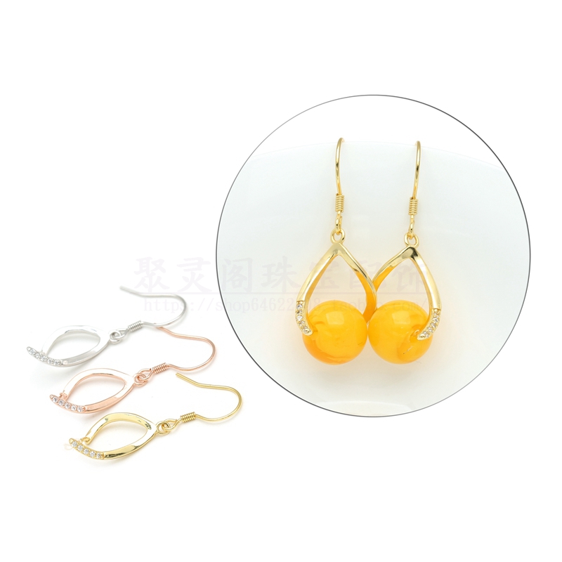 Ear Hook Earrings Earrings Earrings Earrings Buckle DIY Accessories Snap 925 Silver Belt Head Pendant Pendant Buttoned Jade Clasp Round Pearl Safe Button Accessories