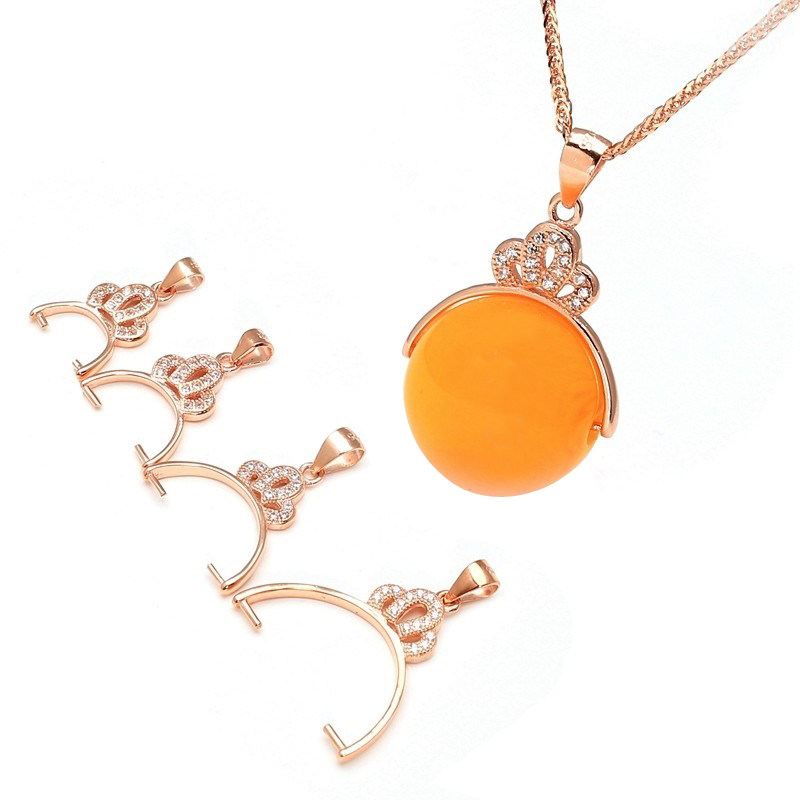 Transshipment Pearl silver belt head pendant buckle bead clip buckle round beading S925 silver plated 18K gold color DIY round bead buckle