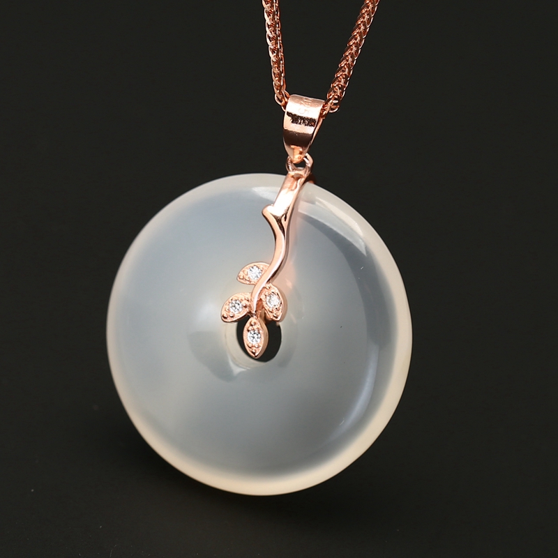 Silver buckle pendant buckle pendant buckle S925 pure silver plated K gold DIY safe buckle accessories jade pendant button emerald buckle head