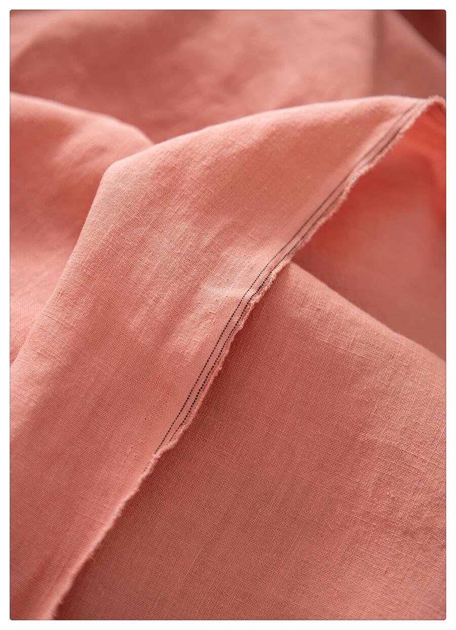 Hemp fabric salt shrink sand wash fluffy high density fabric hemp hemp fabric pink hemp