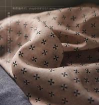 Order surplus cheongsam shirt Chinese dress Fashion pure ramie inkjet printing fashion fabric Acacia texture