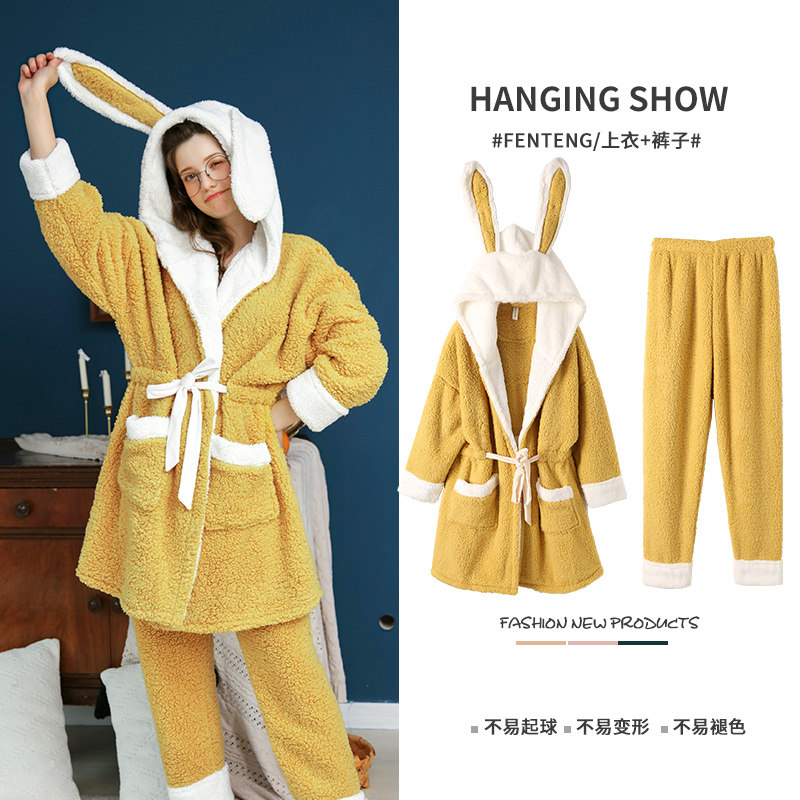 芬腾 法兰绒 女式家居服睡衣套装 天猫优惠券折后￥99包邮（￥169-70） 多款多色可选