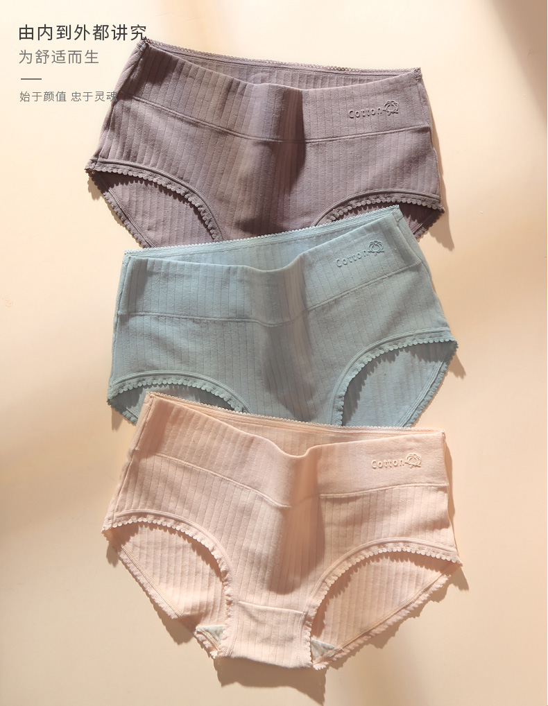 芬腾 女士纯棉全棉档抗菌透气内裤 3条 图1