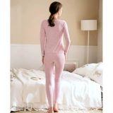 Демисезонное удерживающее тепло хлопковое нижнее белье, осеннее термобелье, хлопковые штаны, свитер, комплект, облегающий крой