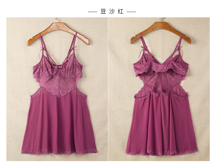 Fenteng pyjama mùa hè mới gợi cảm quyến rũ ren đồ lót gợi cảm phục vụ nhà V-cổ váy ngủ trong suốt váy mặc ở nhà