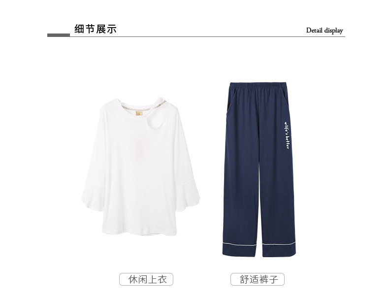 Pyjama pour femme en Coton à manches - Ref 2992029 Image 18