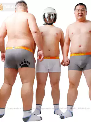 Designed for bears large size men's breathable mesh loose sexy comfortable flat corner bear claw print four-corner inner pants