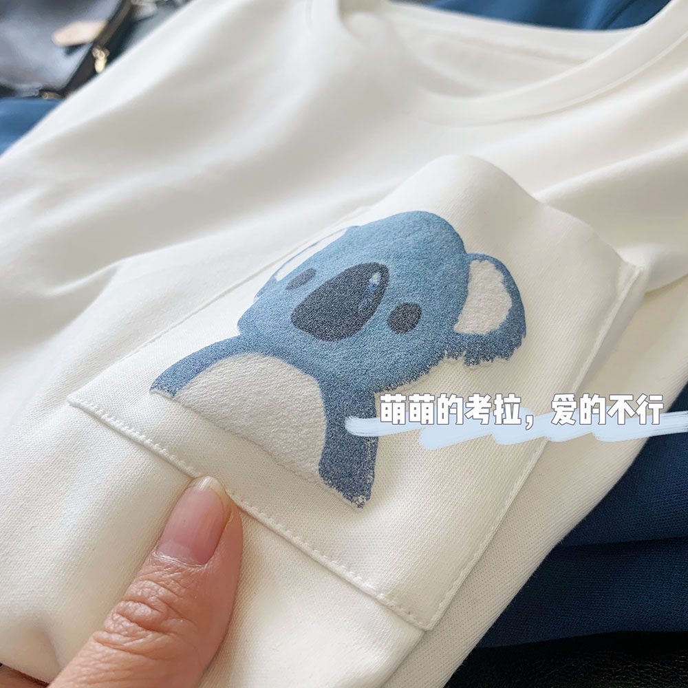 Good quality roaring recommendation pure cotton printed short sleeve inner lap T-shirt female design sensation 2022 Summer new