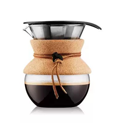 Bodum Bodum glass hand punch pot 500ml Cork drip coffee pot set stainless steel filter filter filter free filter paper