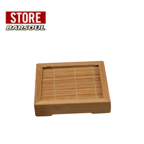 BARSOUL international solid wood bamboo log square round rectangular whiskey scented cocktail glass coaster