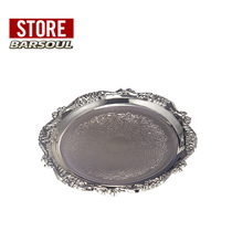 BARSOUL International Creative European Retro Silver-plated Gold-plated Cocktail Metal Coasters Exquisite Pattern Frame Set