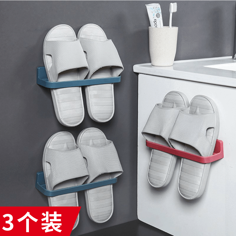 Slipper storage artifact Bathroom shoe rack Plastic wall shelf Toilet door back slipper rack Dormitory wall rack
