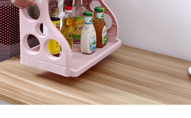 Kệ bếp gia vị kệ lưu trữ giá nhựa đựng dao gia dụng đa chức năng 2 lớp bếp cung cấp lưu trữ khay gia vị