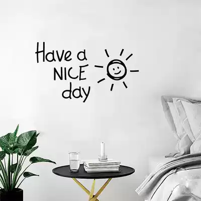 Have a nice day New creative emoji bedroom bed head wall sticker custom kindergarten decoration
