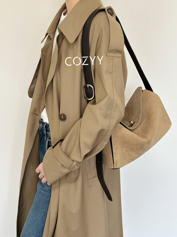 [Modern Notes] Early Autumn Retro Suede Large-Capacity Multi-Compartment Commuter Soft Box Bag, Can Be Worn as a Shoulder Bag or Crossbody Bag