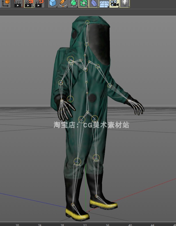 图片[8]-Blender/C4D生化服士兵防毒面具武装军事人物角色绑定3D模型素材-cg男孩