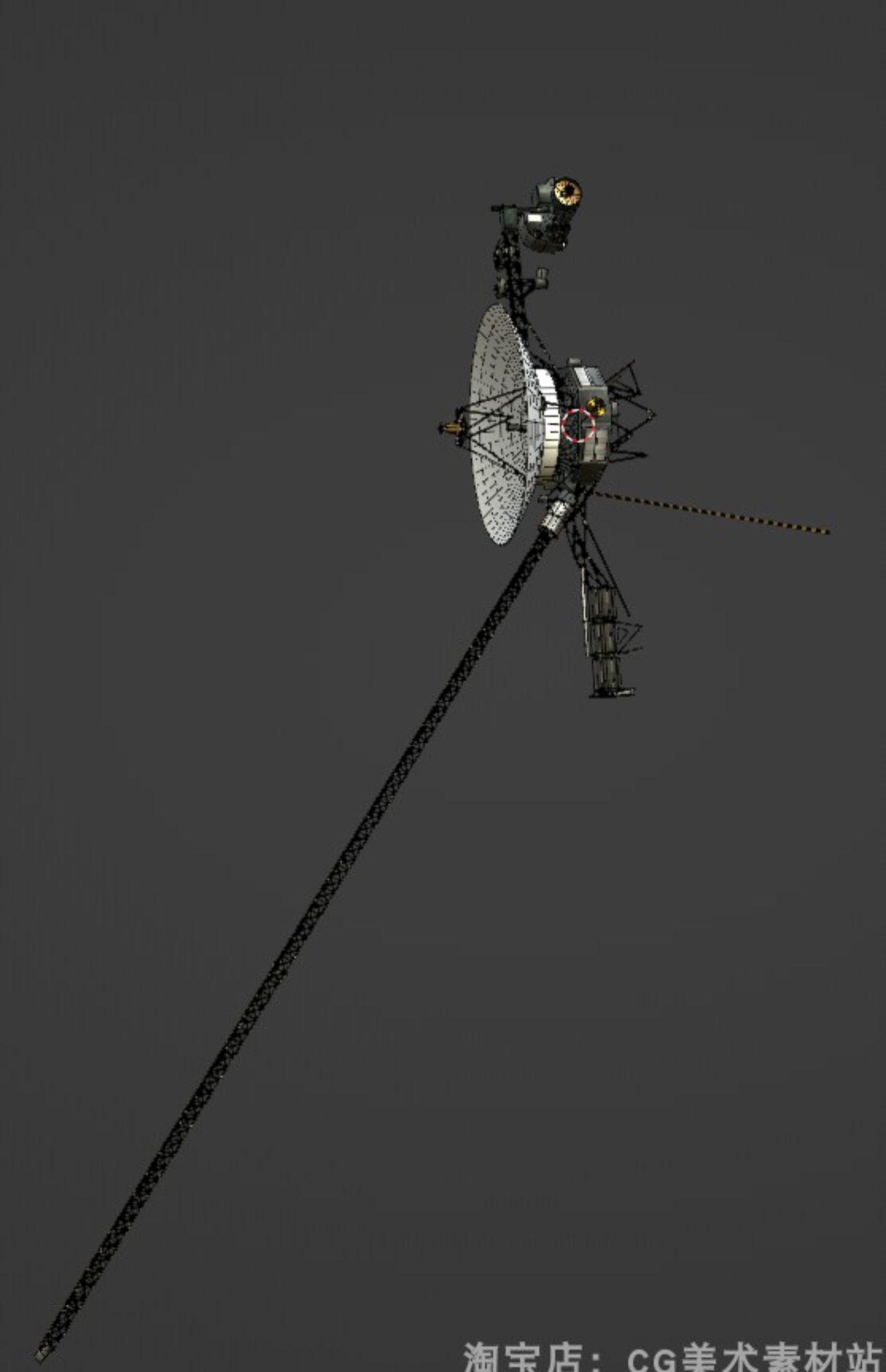 图片[6]-Blender/C4D美国NASA太空宇宙探测器Voyager旅行者号3D模型素材-cg男孩
