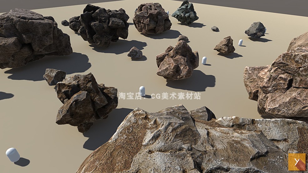图片[9]-Blender/C4D石头石块山体山崖自然地形岩石3D模型素材-cg男孩