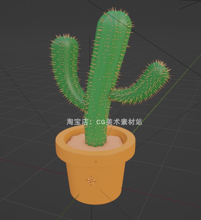 图片[8]-Blender自然植物仙人掌蘑菇花草树太阳彩虹向日葵3D图标模型素材-cg男孩